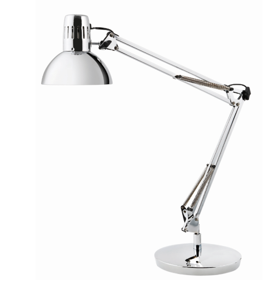 Lampe de bureau Archi chromée